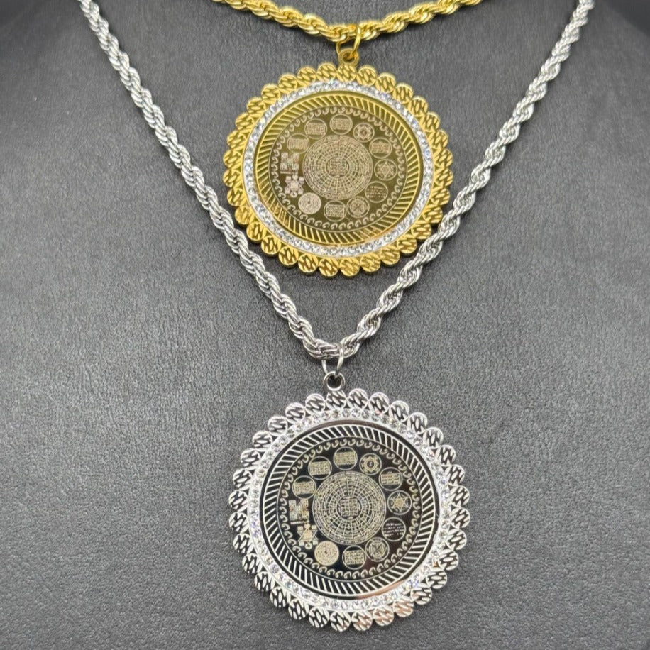 Korumalı Dualı Güneş Çelik Kolye