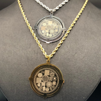 Korumalı Taşlı Çelik Kolye