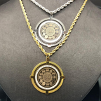 Korumalı Taşlı Çelik Kolye