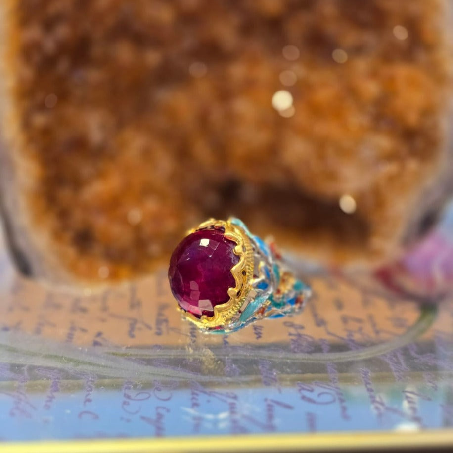 Mineli Gümüş Zırhlı Korumalı Yüzükler